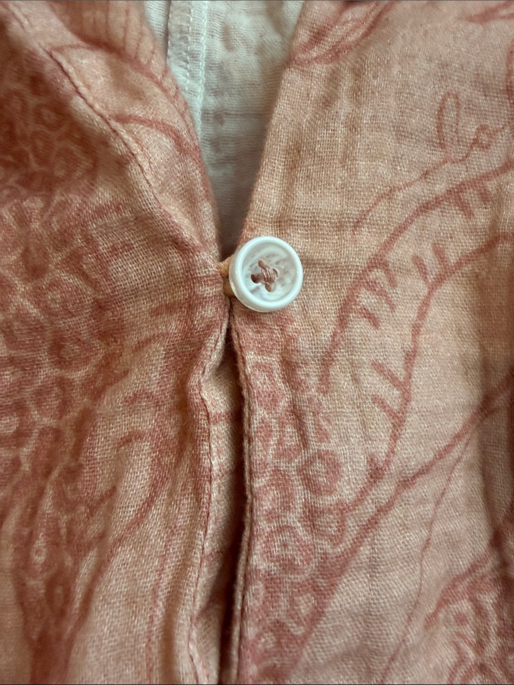Lightweight Rust Print Button-Up Top - Picture 6 of 7